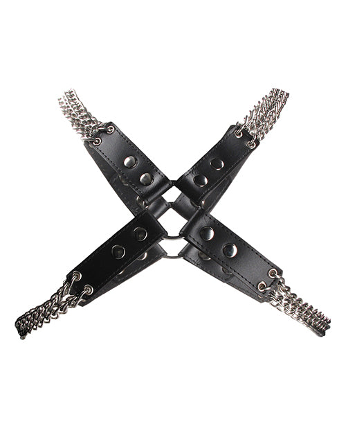 Shots Uomo Black Leather Chain Harness - featured product image.