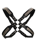 Shots Uomo Men's Black Studded Leather Body Harness