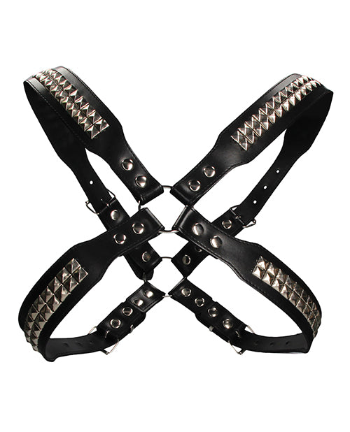 Shots Uomo Men's Black Studded Leather Body Harness - featured product image.