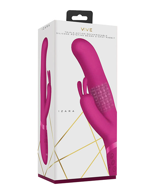 Shots Vive Izara Cuentas Giratorias Conejo - Rosa: Vibrador de Placer de Triple Acción Product Image.