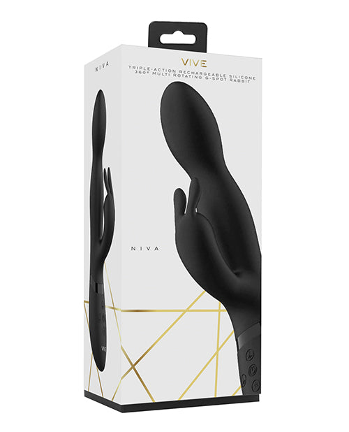 Shots Vive Niva Rotating Rabbit - Black: Your Ultimate Companion for Sensual Pleasure Product Image.