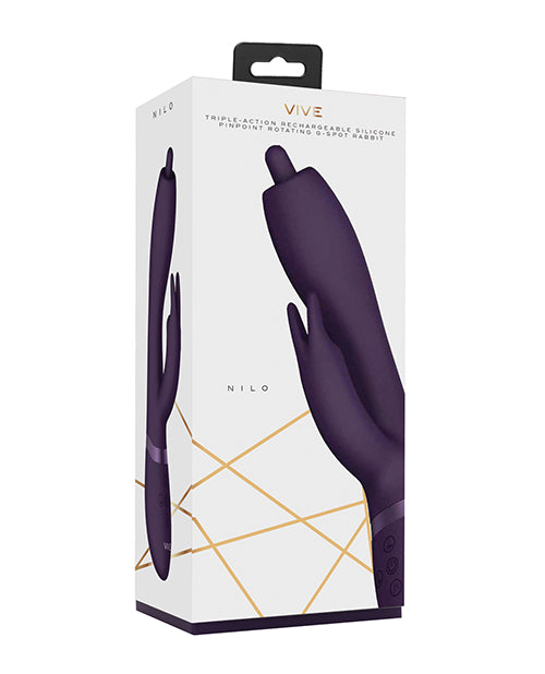 Shots Vive Nilo Rotating G-Spot Rabbit Vibrator - Enchanting Purple Pleasure Product Image.