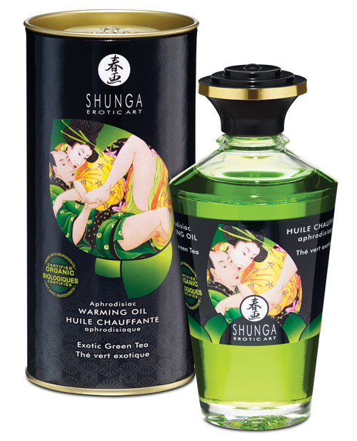 Shunga Organica Green Tea Warming Oil - 100% Certified Organic Sensual Elixir - featured product image.