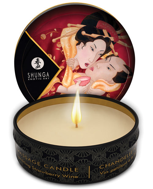 Vela de masaje Shunga Mini Candlelight - 1 Oz: ambiente y masaje en uno Product Image.