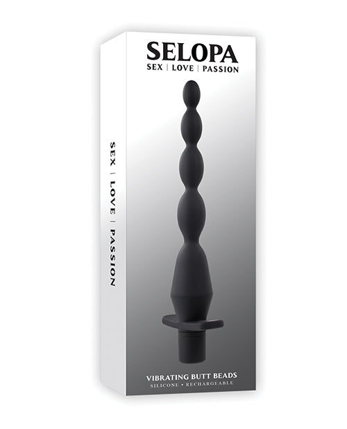 Selopa Vibrating Butt Beads - Black: Anal Bliss Guaranteed Product Image.