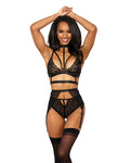 Showtime Stretch Lace & Satin Bra Set XXL