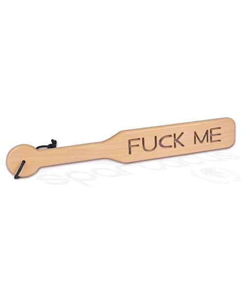Spartacus Zelkova Wood Paddle with "Fuck Me" Cutout - featured product image.