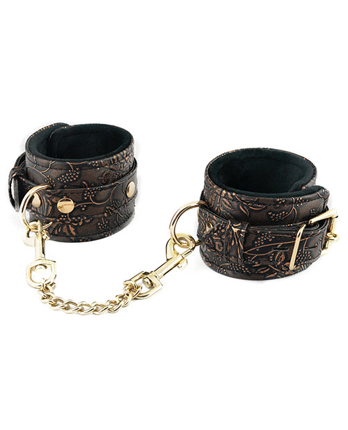Shop for the Spartacus Brown Floral Faux Fur Ankle Restraints - Luxe Comfort & Stylish Security at My Ruby Lips