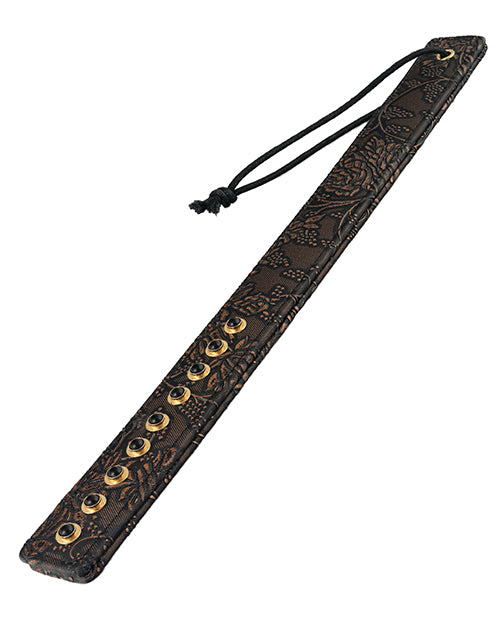 Spartacus Brown Floral Print Paddle with Gems Product Image.