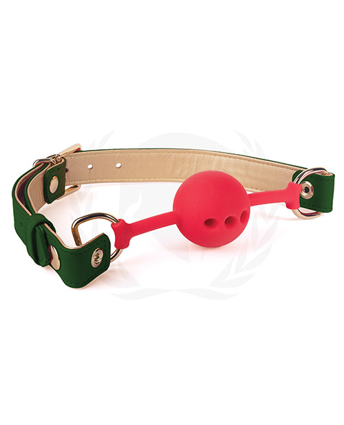 Spartacus Green Gold Silicone Ball Gag - Luxury Elegance - featured product image.