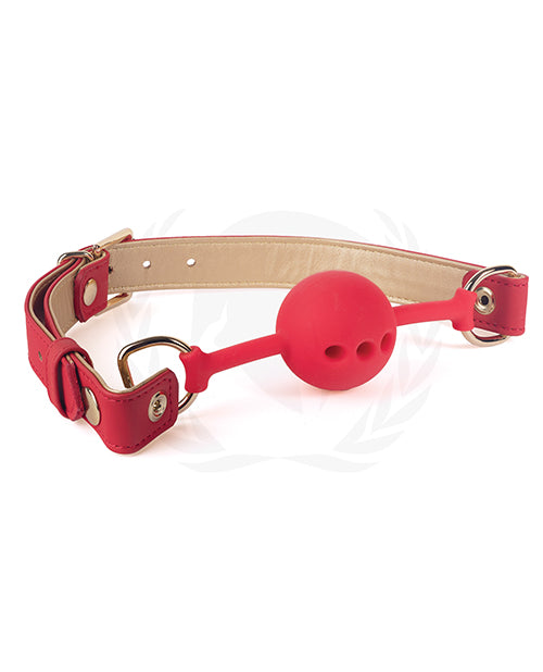 Spartacus Red Gold Silicone Ball Gag - 46mm - featured product image.
