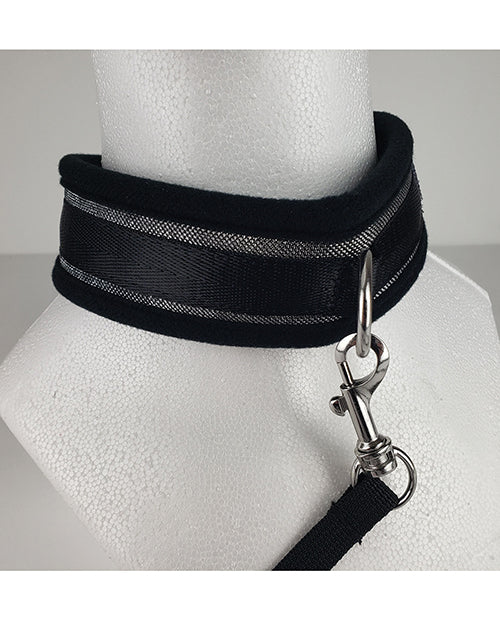 Spartacus Neoprene Silver Collar & Leash Set - Elegance Meets Comfort Product Image.