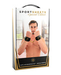 Sportsheets Premium Faux Leather Cuffs & Blindfold Set - Special Edition