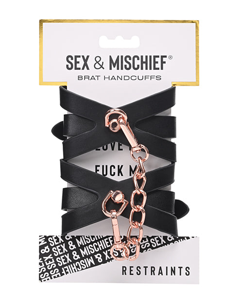 Brat Handcuffs de Sex &amp; Mischief: Seducción en oro rosa 🔥 Product Image.