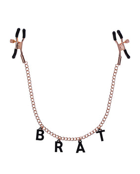 Brat Charmed Nipple Clamps - Rose Gold & Black Design - Featured Product Image