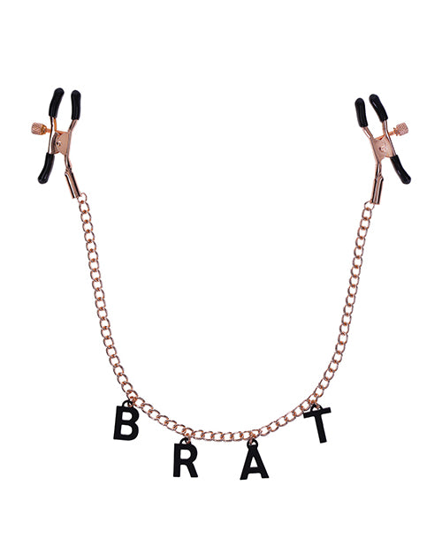 Pinzas para pezones Brat Charmed - Diseño en oro rosa y negro - featured product image.