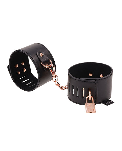 Rose Gold Elegance Locking Cuffs Product Image.