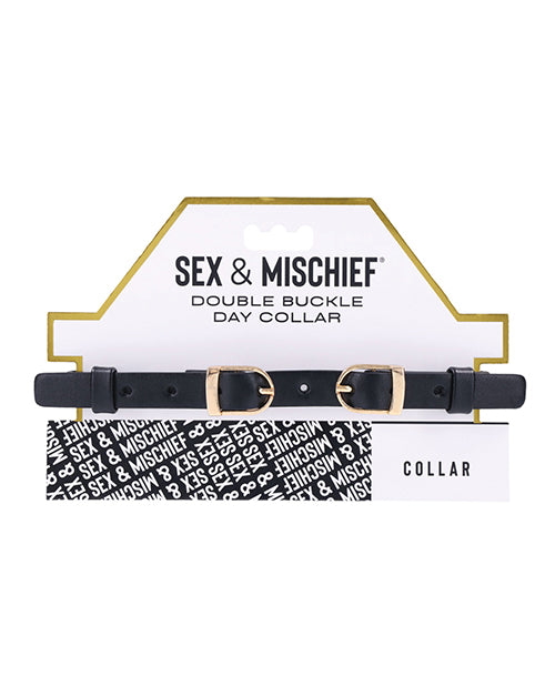 Sex & Mischief Double Buckle Day Collar: Luxe Sensuality Product Image.