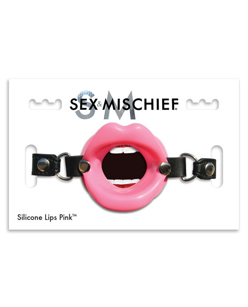 Mordaza de boca abierta con labios de silicona: seducción sensual Product Image.