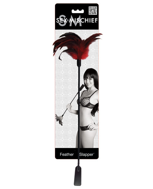 Red/Black Feather Slapper: Sensory Pleasure & Playful Pain Product Image.