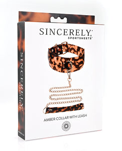 Sincerely Amber Luxury Tortoiseshell Collar & Leash Set