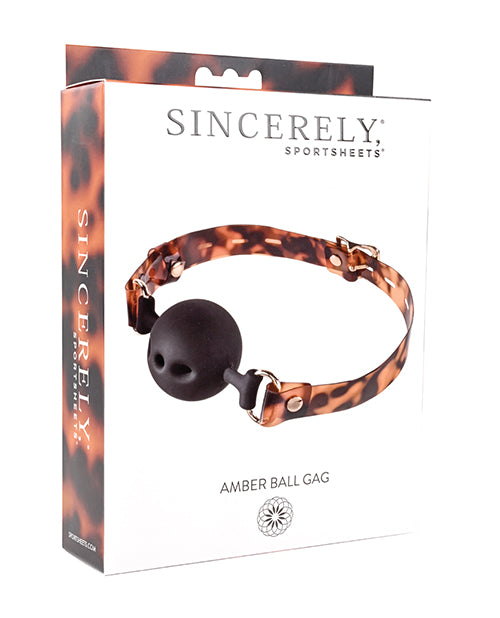 Sincerely Amber Tortoiseshell Ball Gag Product Image.