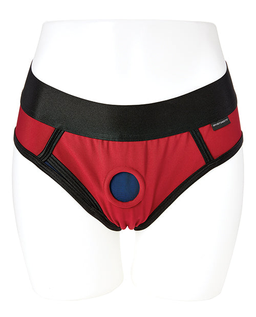 Sportsheets Em.ex. Contour Harness - XXX-Large in Vibrant Red Product Image.