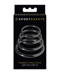 Experience Ecstasy with the Sportsheets Rubber O Ring Set - 4 Pack for Strap-Ons and Cock Rings