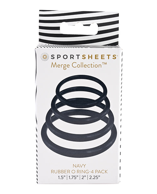 Paquete de 4 juntas tóricas turquesa de Sportsheets - featured product image.