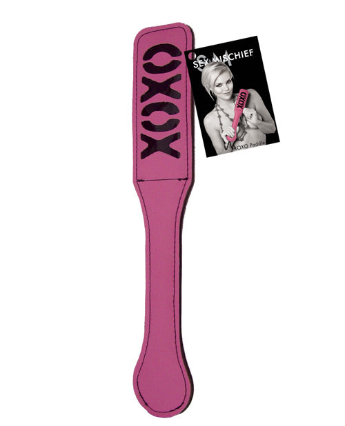 XOXO Pink Vegan Leather Paddle - Playful Passion Awaits Product Image.