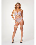 Lavender Sheer Mesh & Lace Demi Cup Teddy