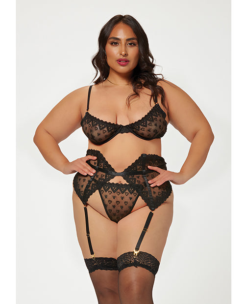 Shop for the Valentines Heart Embroidered Black Lingerie Set at My Ruby Lips