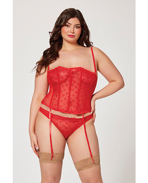Valentines Heart Mesh Bustier & Panty Set - featured product image.