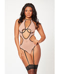 Mesh Cut Out Halter Teddy: Embrace Your Sultry Sophistication