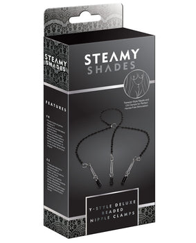 Deluxe Beaded Nipple Clamps - Black/Silver - Featured Product Image