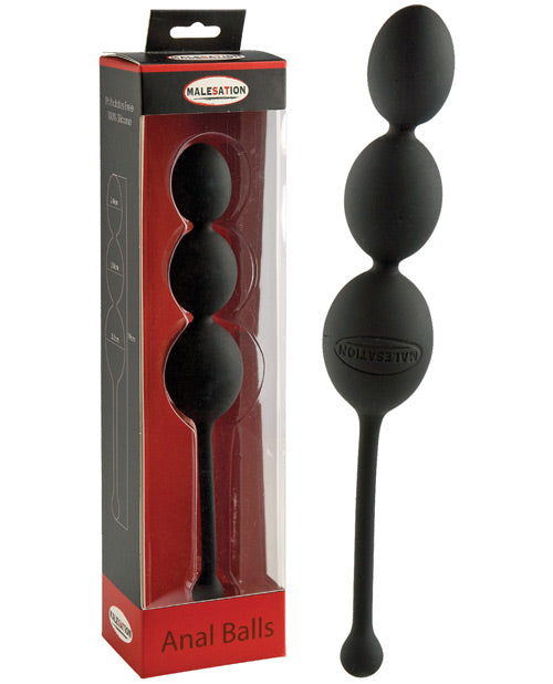 MALESATION Black Silicone Anal Balls: Ultimate Pleasure & Comfort - featured product image.