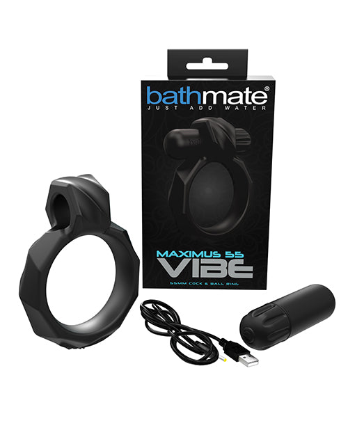 Bathmate Maximus Vibe 55 Cock Ring: 10 Vibration Patterns, Customisable Pleasure, 2 Sizes Product Image.