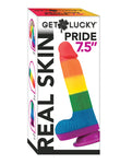 Get Lucky 7.5" Real Skin Series Pride - Rainbow Dildo