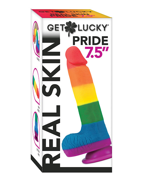 Get Lucky 7.5" Real Skin Series Pride - Consolador arcoíris - featured product image.