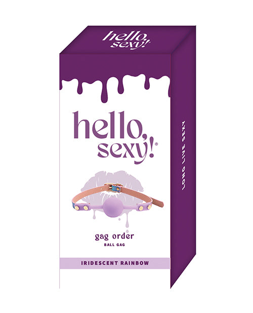 Mordaza de bola arcoíris iridiscente de Hello Sexy - featured product image.