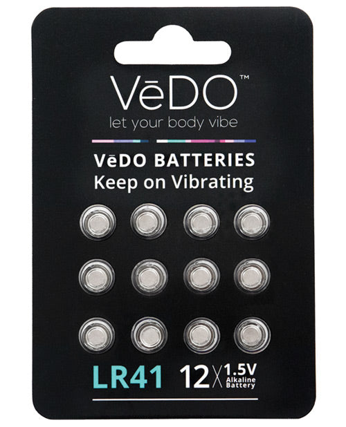 Paquete de 12 baterías VeDO LR41 - Enciende tu pasión Product Image.