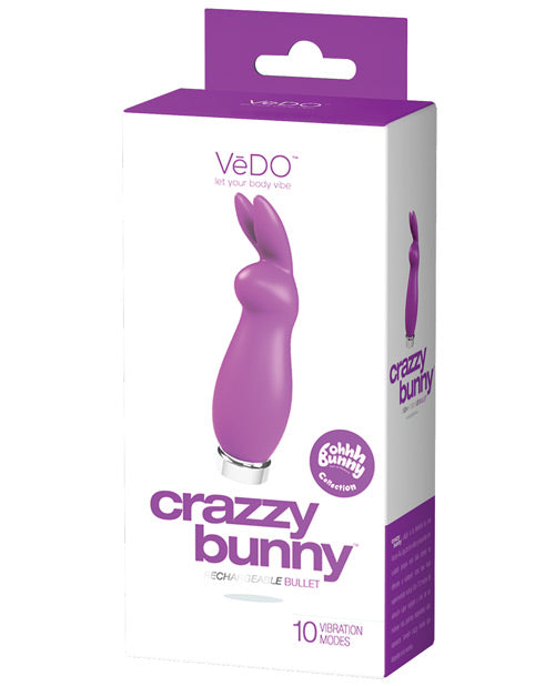 Vedo Crazzy Bunny: 10 modos, bala vibradora recargable y sumergible - featured product image.