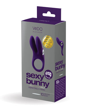 Vedo Sexy Bunny Rechargeable Ring - Deep Purple - Featured Product Image