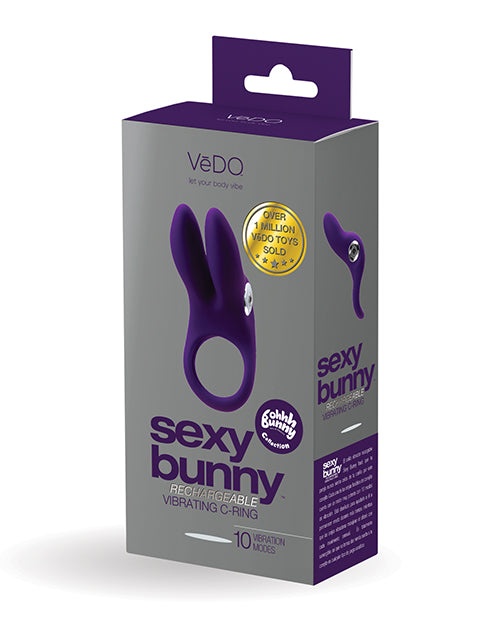 Vedo Sexy Bunny Rechargeable Ring - Deep Purple - featured product image.