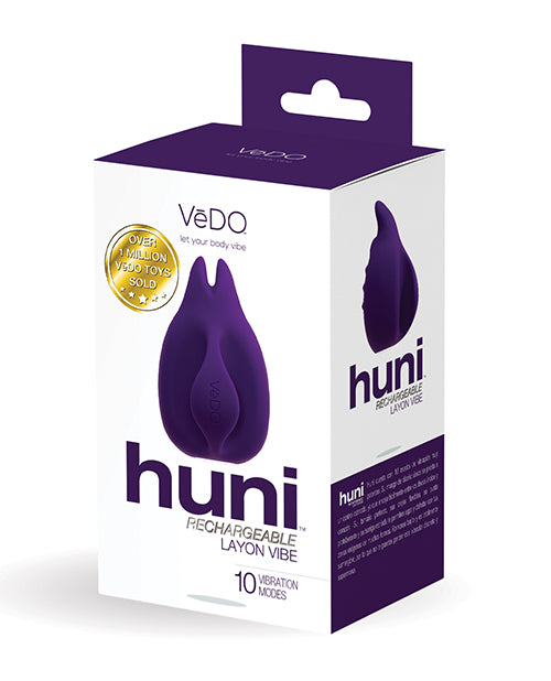Vibrador de dedo recargable Vedo Huni - Púrpura profundo Product Image.