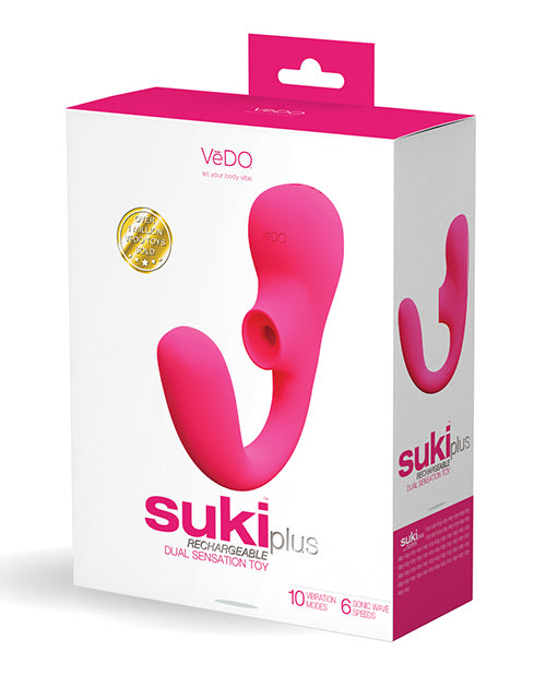 Shop for the Vedo Suki Plus: Vibrador recargable sónico dual de color morado oscuro at My Ruby Lips