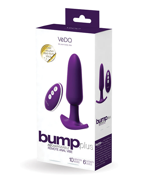 VeDO Bump Plus Remote Control Anal Vibe in Deep Purple Product Image.