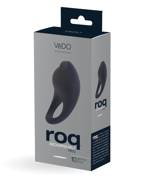 VeDO Roq Rechargeable Ring - Unleash Pleasure in Black Product Image.