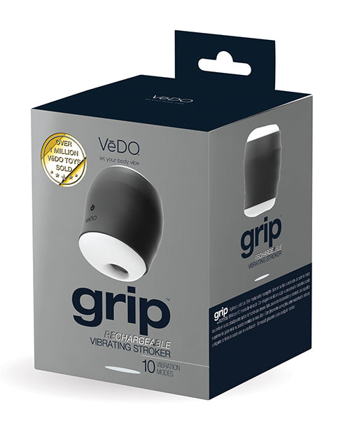 VeDO Grip Rechargeable Vibrating Sleeve - Just Black Product Image.