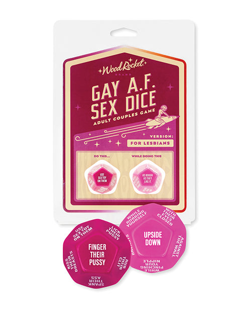 Wood Rocket Gay AF Juego sexual para parejas lesbianas en fucsia - featured product image.